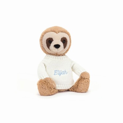 Jellycat Bashful Luiaard with Cream Jumper | GU0593628